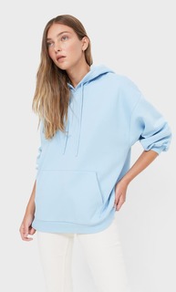 Stradivarius Худи Оверсайз Небесно-Голубой Xs