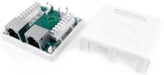 Розетка Hyperline SB1-2-8P8C-C6-SH-WH