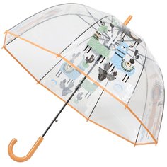 Зонт-трость полуавтомат Животные PU0618 женский, прозрачный, 60 см