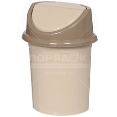 Мусорный контейнер пластик, 4 л, овальный, плавающая крышка, латте, капучино, Violet, 040420/140420