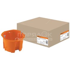 Коробка установочная, пластик, скрытая, диаметр 65 мм, 45 мм, TDM Electric, в бетон, с саморезами, оранжевая, IP20, SQ1402-1126