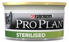 Влажный корм ProPlan Sterilised для стерилизованных кошек и кастрированных котов, паштет с тунцом и лососем, 85гр