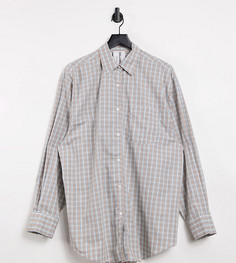 Однотонная серая рубашка в стиле oversized в клетку COLLUSION-Коричневый цвет