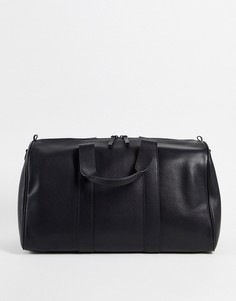 Черная кожаная сумка Smith & Canova-Черный