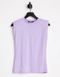 Oversized-футболка сиреневого цвета с подплечниками Rebellious Fashion-Фиолетовый цвет