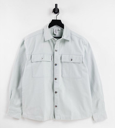 Льдисто-голубая куртка-рубашка из саржи от комплекта COLLUSION Unisex-Голубой
