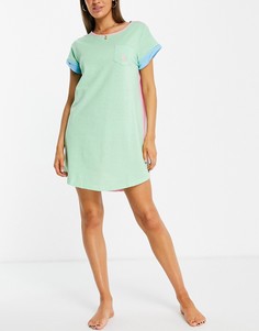 Ночная сорочка-футболка мятного цвета с принтом тай-дай Lauren by Ralph Lauren-Зеленый цвет