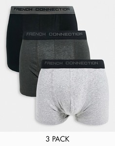Набор из 3 серых трусов-боксеров French Connection-Серый