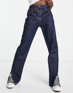 Прямые джинсы цвета индиго с разрезами по бокам штанин Rebellious Fashion-Темно-синий