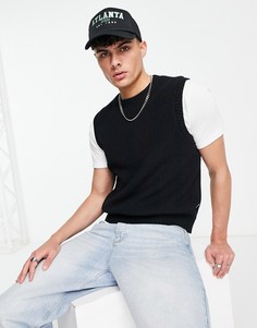 Вязаный жилет черного цвета Only & Sons-Черный