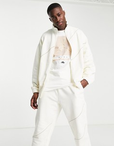 Однотонная бежевая oversized-олимпийка с отделкой кантом от комплекта ASOS EDITION-Светло-бежевый цвет