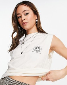 Светло-бежевая майка Topshop Soleil-Светло-бежевый цвет