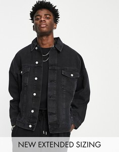Черная выбеленная oversize-джинсовая куртка ASOS DESIGN-Черный цвет