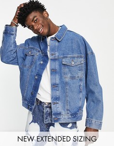 Голубая oversized джинсовая куртка ASOS DESIGN-Голубой