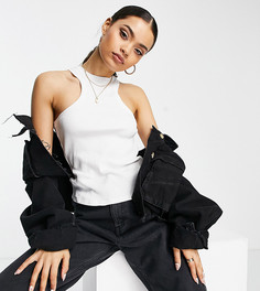 Белая однотонная майка Topshop Petite-Белый