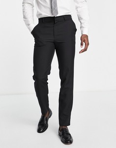 Черные узкие строгие брюки ASOS DESIGN-Черный