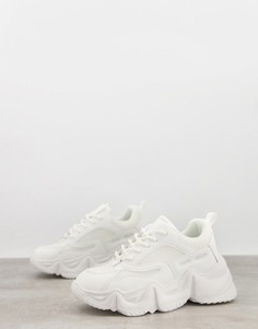 Кроссовки на толстой подошве белого цвета Public Desire Temper-Белый