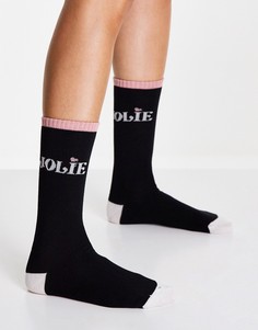 Черные носки с надписью "Jolie" Womensecret-Разноцветный Women'secret
