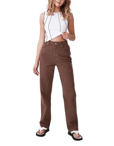Длинные прямые джинсы коричневого цвета Cotton:On-Коричневый цвет