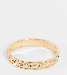 Золотистый браслет-манжета с отделкой камнями Reclaimed Vintage Inspired