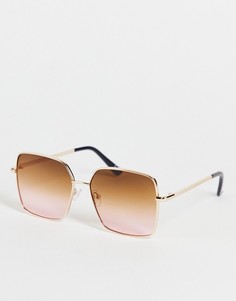 Солнцезащитные очки oversized в золотистой оправе в стиле 70-х ASOS DESIGN-Золотистый
