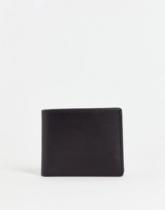 Черный кожаный бумажник в одно сложение Smith & Canova