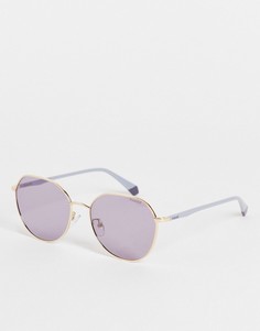 Фиолетовые солнцезащитные очки в круглой оправе в стиле ретро Polaroid-Фиолетовый цвет