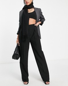 Брюки черного цвета со складками NA-KD-Черный