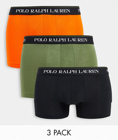 Набор из 3 боксеров-брифов черного, зеленого и оранжевого цвета с логотипом на резинке Polo Ralph Lauren-Разноцветный