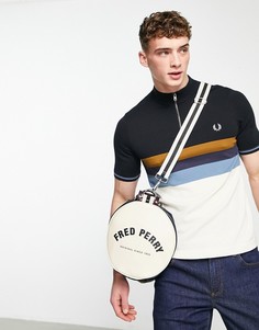 Разноцветный джемпер с высоким воротом и короткой молнией Fred Perry