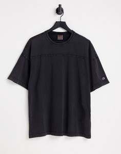 Черная футболка с маленьким логотипом Champion Reverse Weave-Черный
