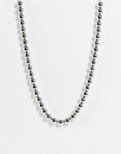 Серебристое ожерелье в виде шариковой цепочки DesignB London-Серебристый
