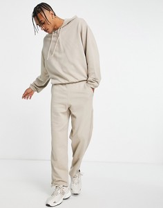 Укороченный oversize-худи от комплекта с молнией до середины груди ASOS DESIGN-Светло-бежевый цвет
