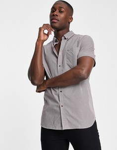Красная рубашка в клетку с короткими рукавами Lacoste-Красный