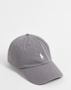 Серая кепка с логотипом с игроком поло Polo Ralph Lauren-Серый