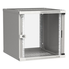 Шкаф коммутационный ITK Linea WE (LWE3-09U66-GF) настенный 9U 600x600мм пер.дв.стекл направл.под зак