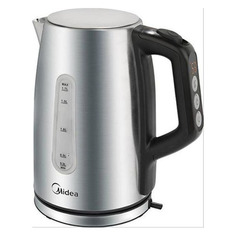 Чайник электрический Midea MK-8063, 2200Вт, нержавеющая сталь и черный