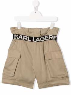 Karl Lagerfeld Kids шорты с завышенной талией и логотипом