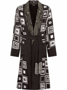 Dolce & Gabbana шелковый халат с логотипом