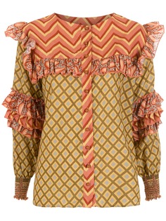 Framed юбка с оборками и геометричным принтом