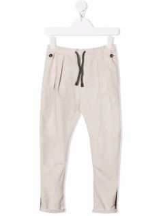 Brunello Cucinelli Kids брюки с отделкой в полоску