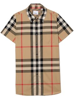 Burberry Kids платье-рубашка в клетку Vintage Check