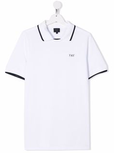 Fay Kids рубашка поло с вышитым логотипом