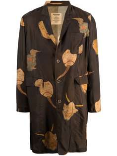Uma Wang длинное пальто с принтом