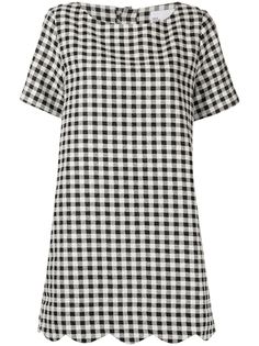 Lisa Marie Fernandez платье мини в клетку гингем с фестонами