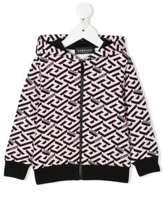 Versace Kids худи на молнии с узором Greca