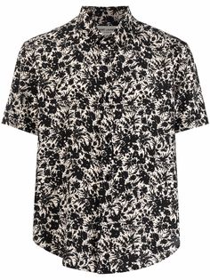Saint Laurent шелковая рубашка с короткими рукавами