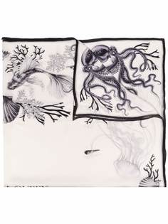 Alexander McQueen шелковый платок с вышивкой