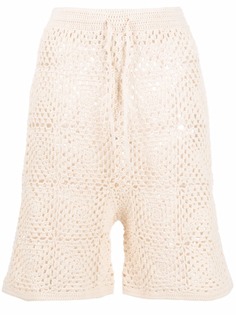 Nanushka crochet organic-cotton Bermuda shorts