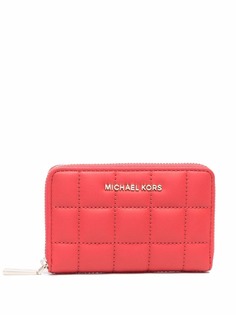 Michael Michael Kors стеганый кошелек с круговой молнией и логотипом